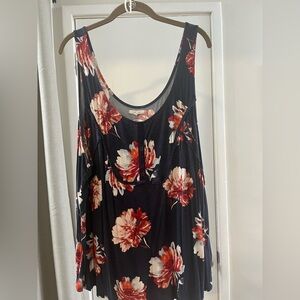 Maurices Navy and Red Asymmetrical Sleeveless Tank Top